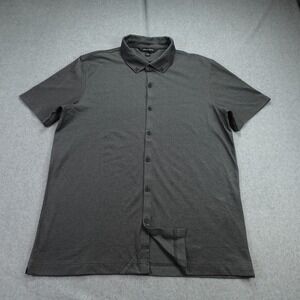 Mercer Mettle Shirt Mens Large Gray Button Down Casual Stretch‎ Short Sleeve